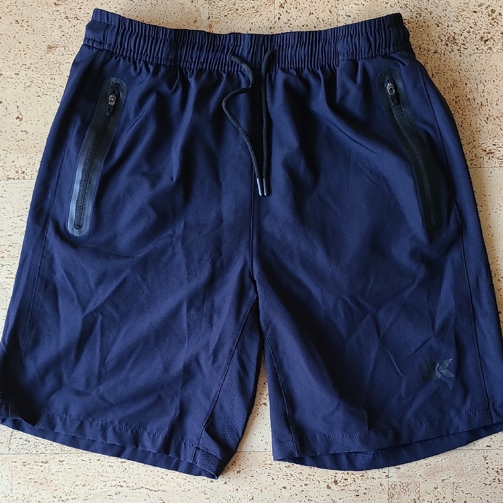 BK Navy Elastic Waist Shorts